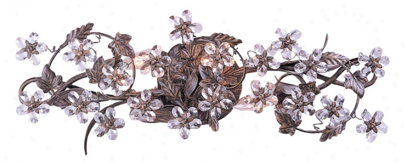 Crystal Flower 25" Wide Vine Bathroom Light Fixture (92581)