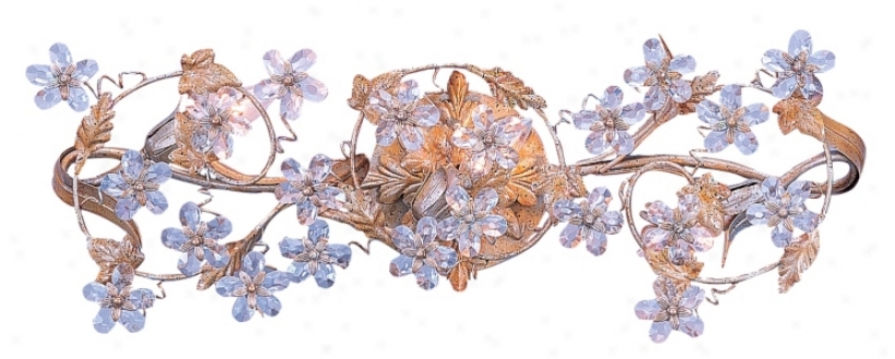 Crystal Flower And Vine 25" Wide Gold Bathroom Light Fixture (92582)