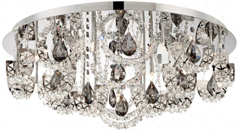 Crysyal Half Rings 25" Wide Chrome Flushmount Ceiling Light (u8092)