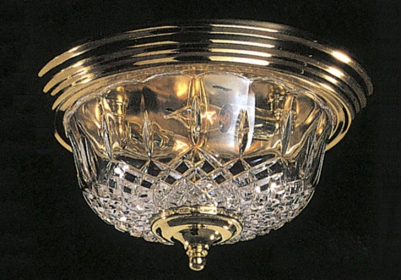 Crystal Olde Bras Finish 13" Wide Ceiling Light (30217)