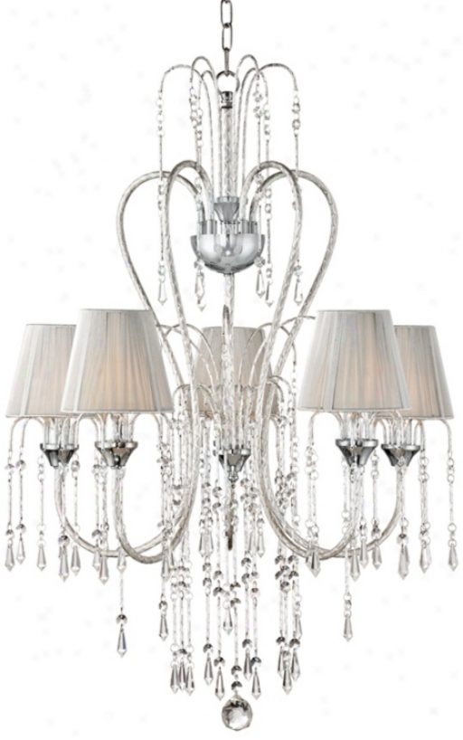 Crystal Raain Collection 25" Wide Chrome Pendant Light (w5455)