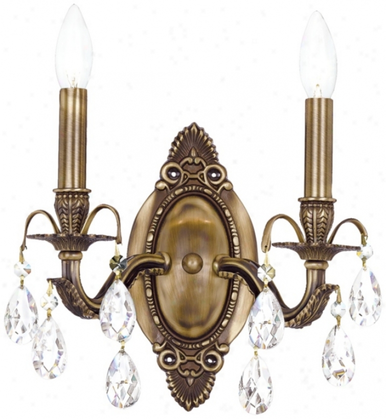 Crystorama Dawson 2-light 12" High Crystal Wall Sconce (v8789)