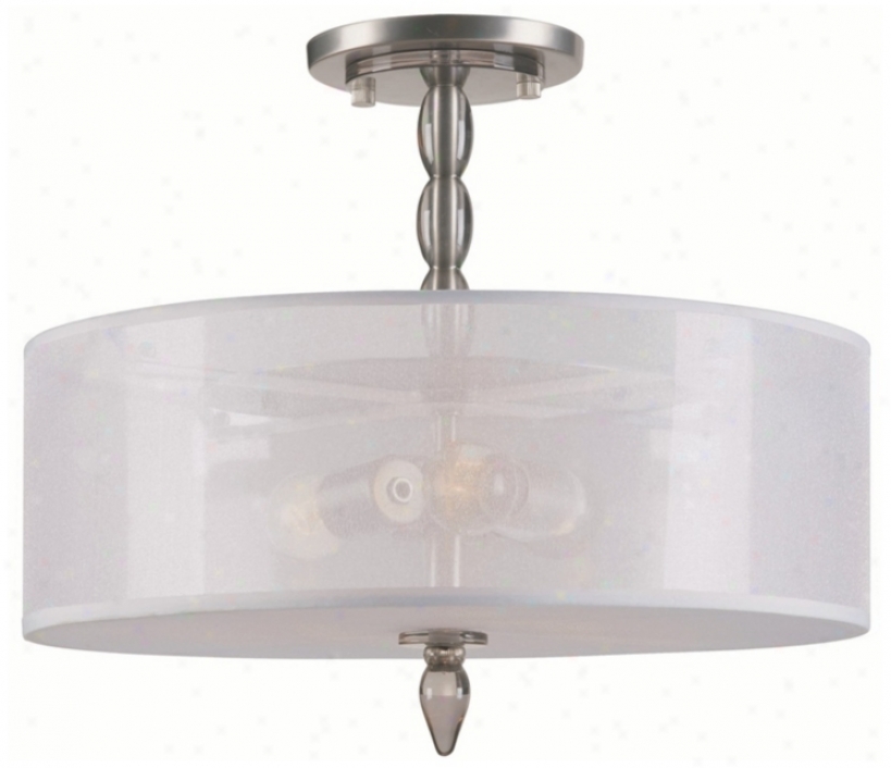 Crystorama Luxo Satin Nickel 18" Wide Ceiling Light (m3260)