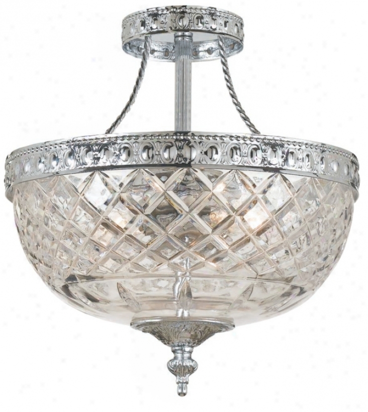 Crystorama Majestic Chrome 10" Wide Semiflush Ceiling Light (k0587)