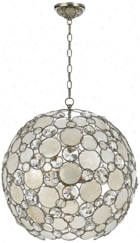 Crystorama Palla 21" Wide Antique Silver Pendant Light (v2028)