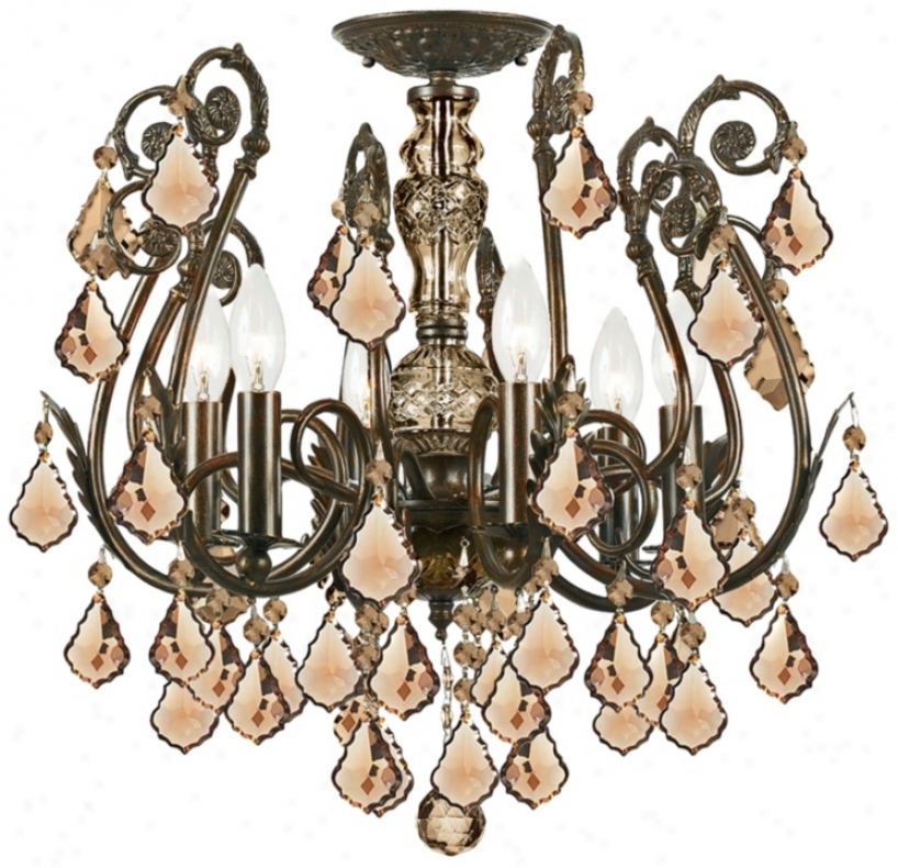 Crystorama Regis Bronze Amber Ceiling Light (k0599)