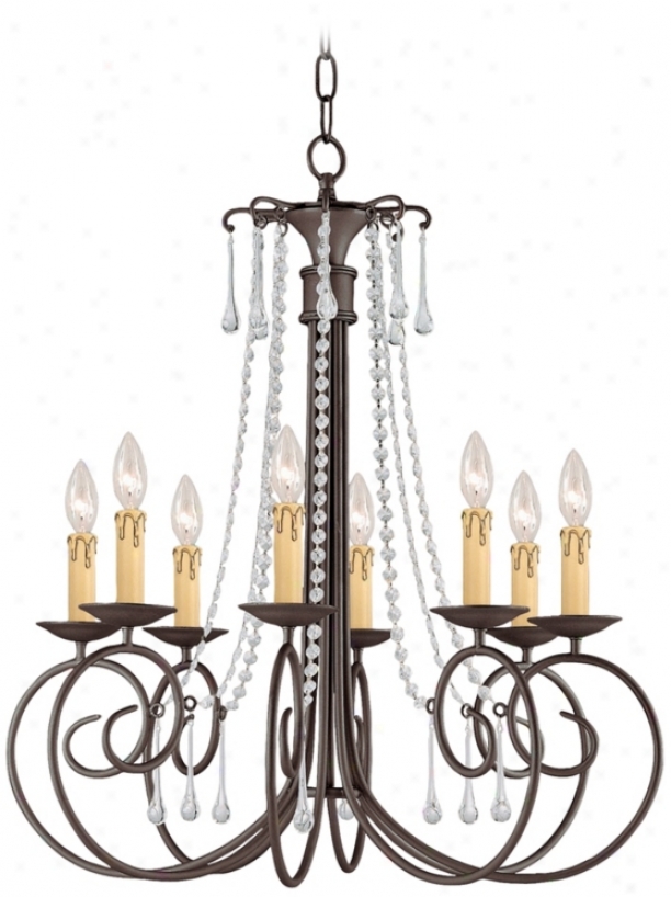 Crystorama Soho Colleciton Gloomy Rust 28" Spacious Chandelier (p9605)