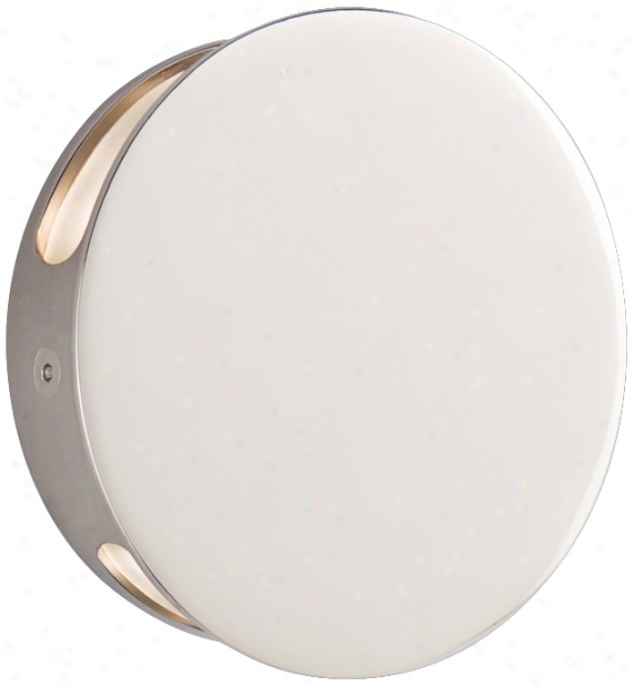 Csl Disc Double Polisyed Nickel 4 3/4" Wide Led Wall Light (t0091)