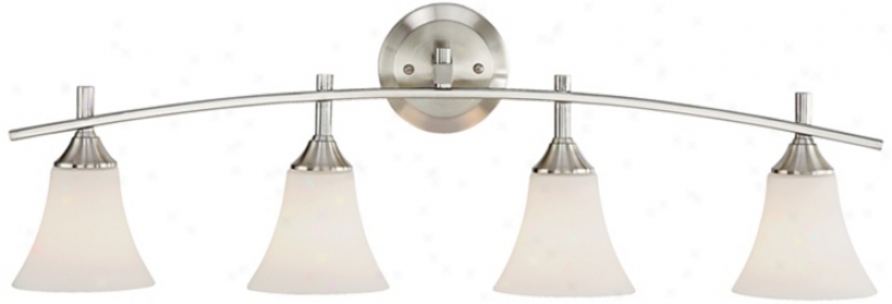 Curve Brushed Steel 33 1/4&qout; Wide Bathroom Whitish Fixture (64195)