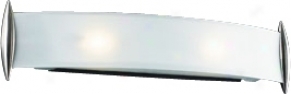 Curved Acid Frost Glass 25" Wide Ada Bathroom Light Fixture (h4279)