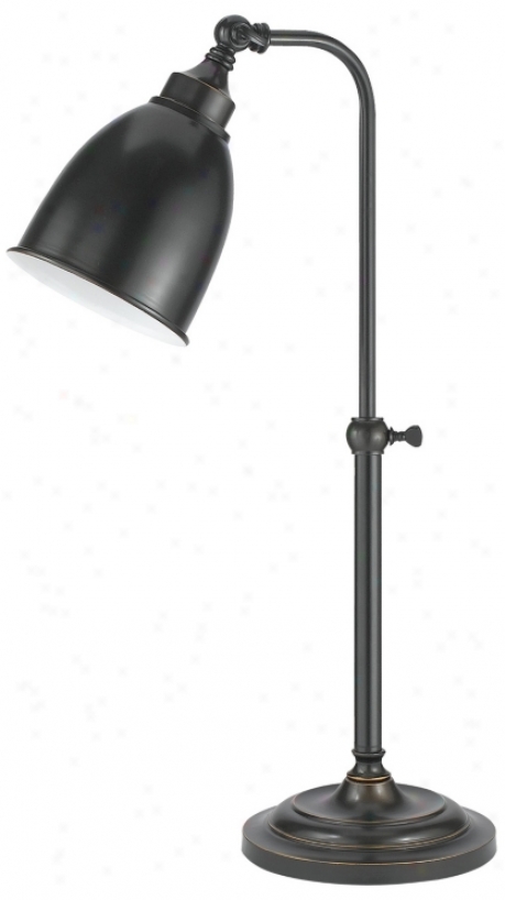 Dark Bronze Metal Adjuustable Pole Pharmacy Table Lamp (p9575)