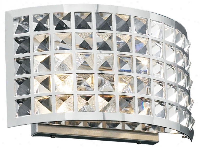 Deco Crystal And Chrome 12" Wide Bathroom Light Fixture (h3897)