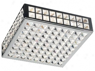 Deco Crystal And Chrome 12" Wide Ceiling Light Fixture (h3883)