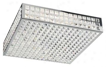 Deco Crystal And Chrome 20" Wide Ceiling Light Fixture (h3882)