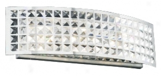 Deco Crystal And Chrome 24" Wide Bathroom Light Fixture (14716)