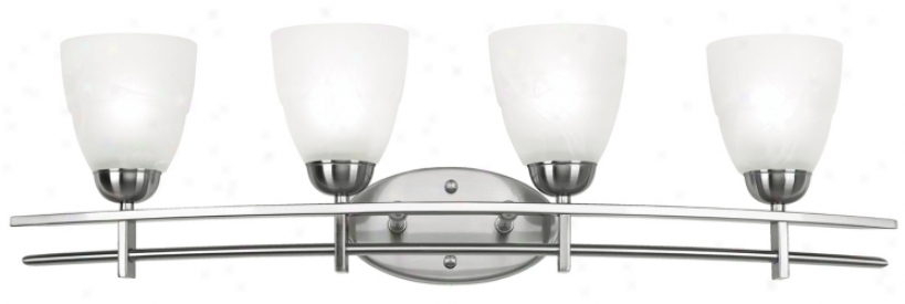 Deco Nickel Collecgion 33" Wide Bathroom Light Fixture (96106)