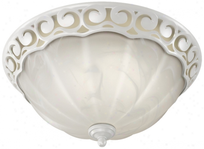 Decorative Scroll White Bathroom Fan With Light (k7695)