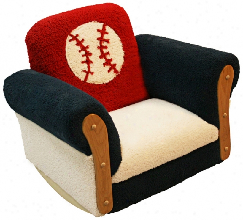 Deluxe Kids Baseball Rocker Chair (w7757)