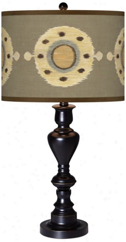 Desert Compass Giclee Glow Black Bronze Table Lamp (x0022-x2973)