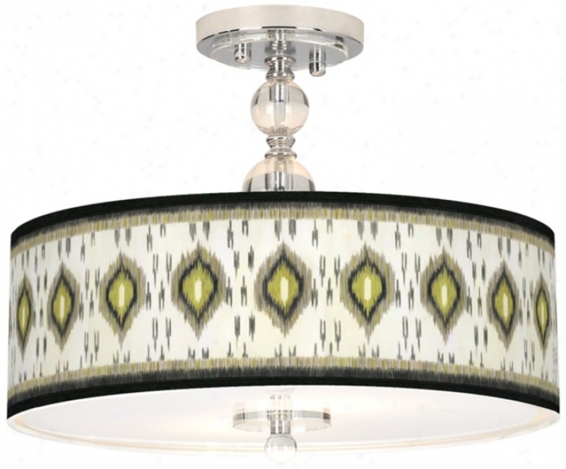 Desert Ikat Giclee 16" Wide Semi-flush Ceiling Light (n7956-y6163)