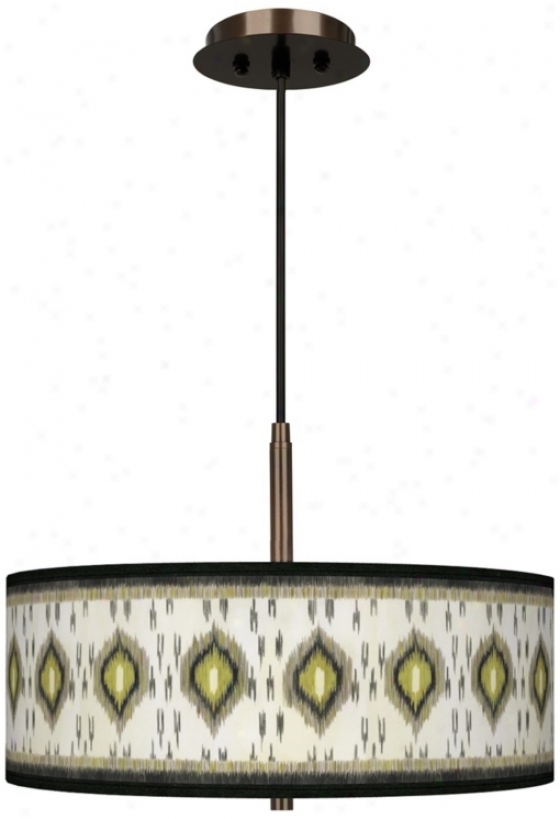 Desert Ikat Guclee Glow 16" Wide Harden Pendant Chandekier (w7783-y6133)