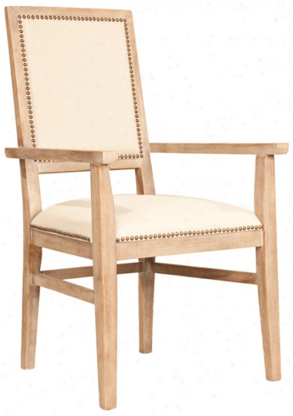 Dexter Stnoe Wash Acacia Wood Dining Arm Chair (t7270)