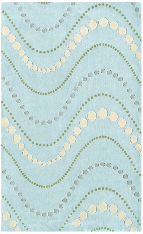 Dot Wave Blue Handmade Rug (k0255)