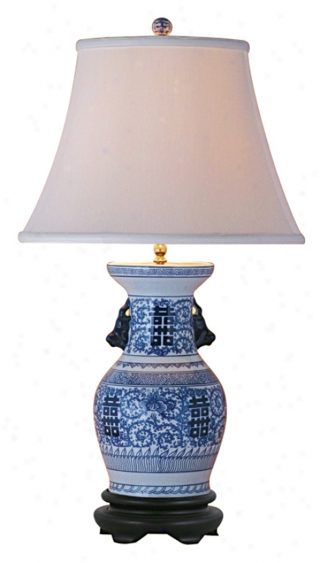 Double Happiness Porcelain Vase Tablle Lamp (g7082)