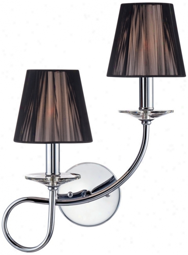 Double Swirl Right Side 16 1/2" Hiyh Chrome Wlal Sconce (x0193)