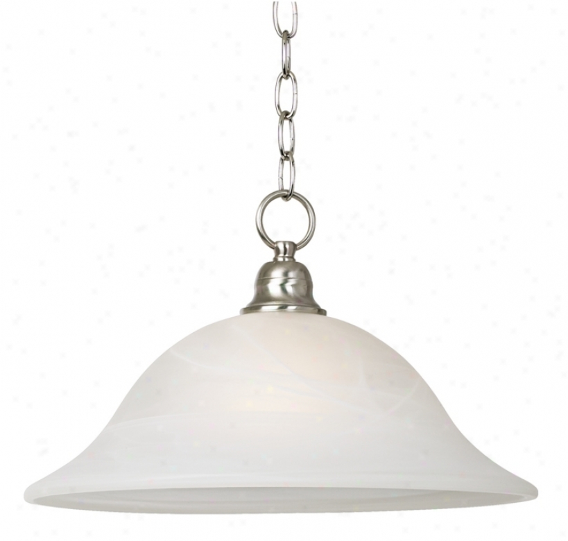 Down Light 16" Wide Brushed Steel Pendant Lihgt (58766)