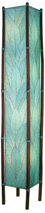 Eangee Fortune Tower Seablue Cocoa Leaf Shade Floor Lamp (m2138)