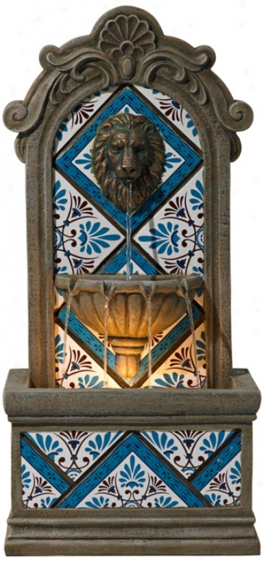 El Leon Azul Tile Floor Fountain (v8676)