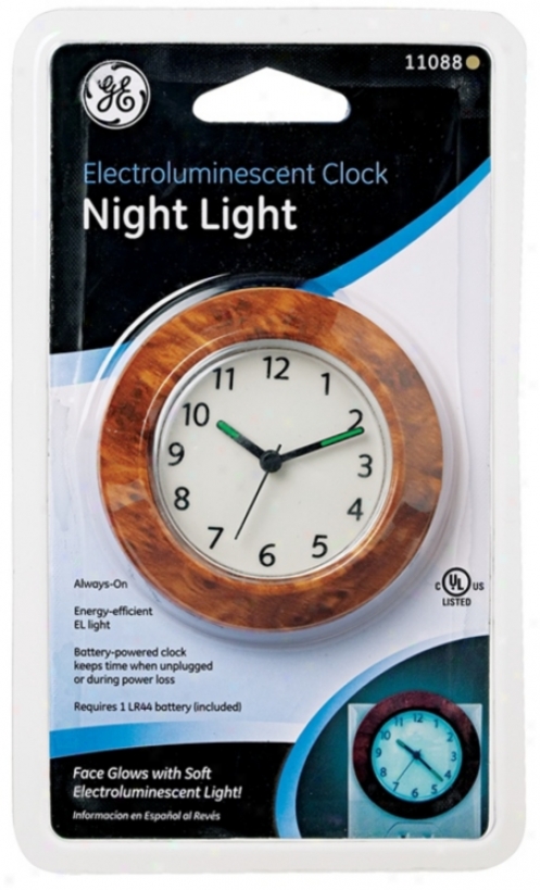 Electroluminesecnt 2" Wide Clock Night Light (73539)