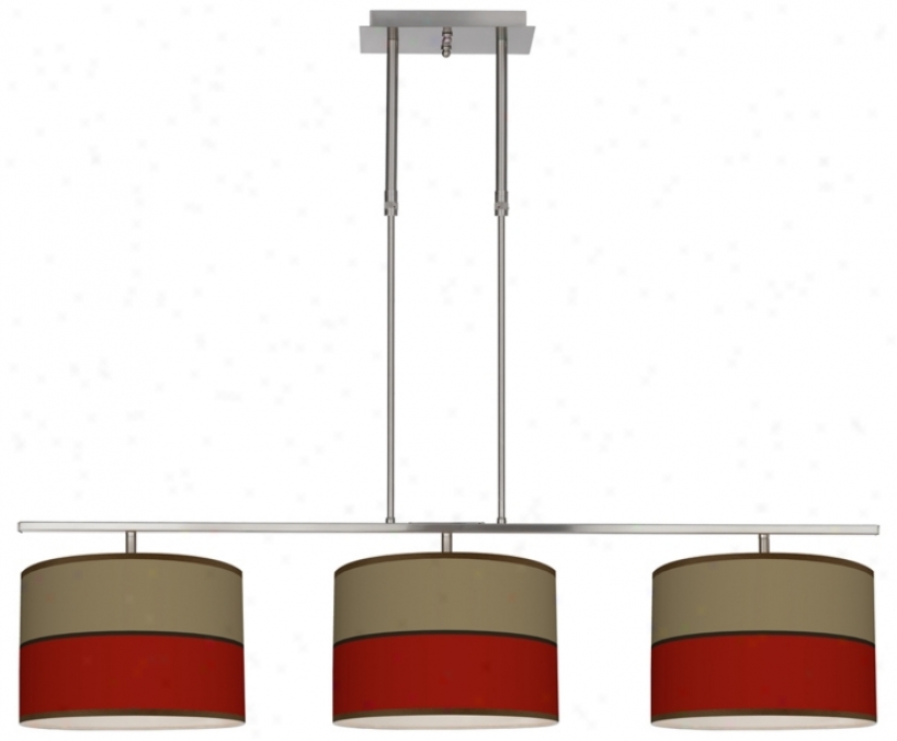 Rule Red 46" Wide Bar Hanging 3 Drum Island Light (m3236-u4692)