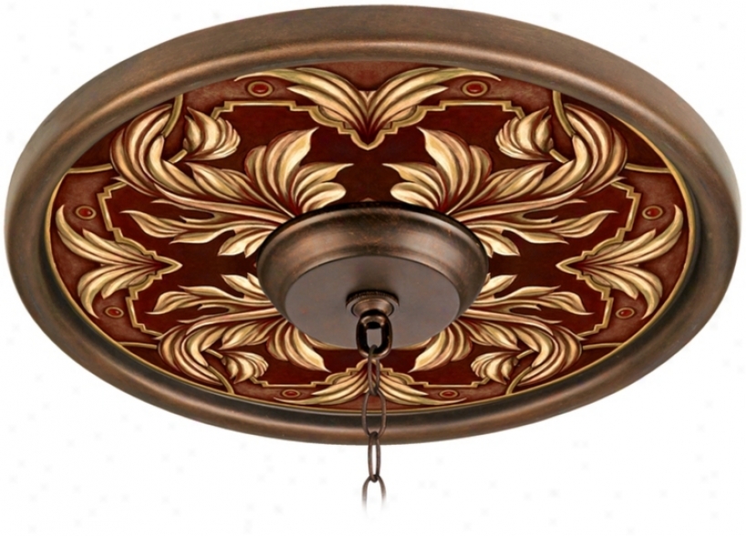 Etruscan Wine 16" Wide Bronze Finish Ceiling Medallion (02975-g7151)