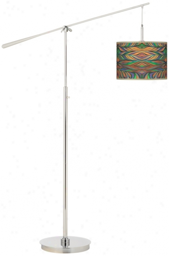 Exotic Peacock Giclee Boom Arm Floor Lamp (n0749-v5921)