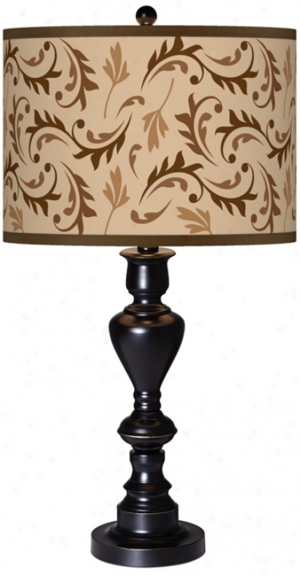 Fall Breeze Giclee Glow Black Bronze Table Lamp (x0022-x2954)