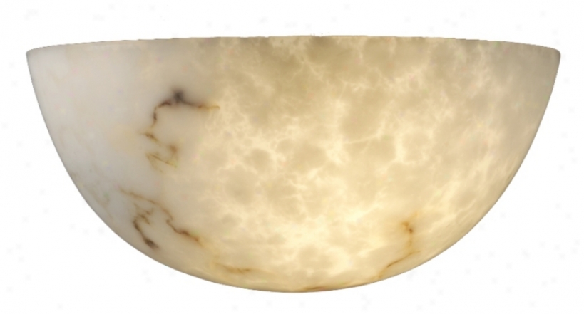 Faux Alabaster Large Quarter Sphere Wall Sconce (63009)