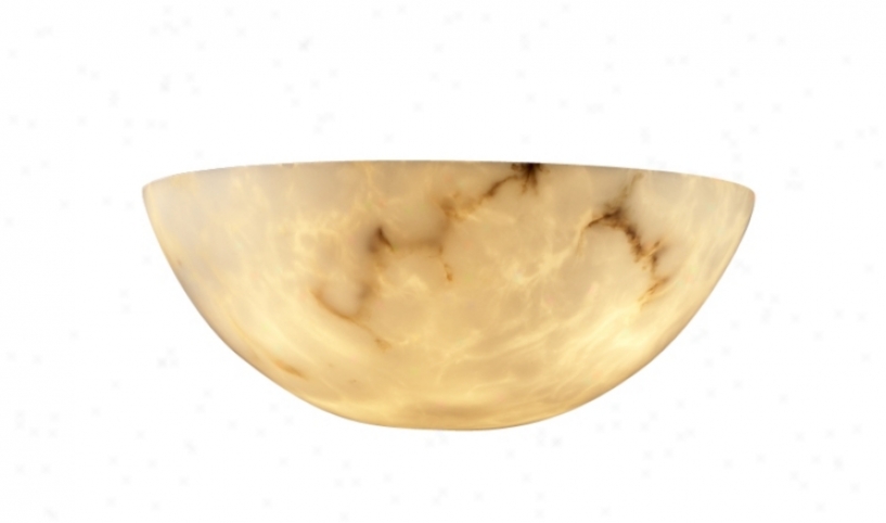 Faux Alabaster Small Quarter Sphere Wall Sconce (00233)