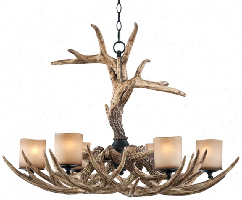 Faux Antler 35" Wide 6-light Chandelier (t8427)