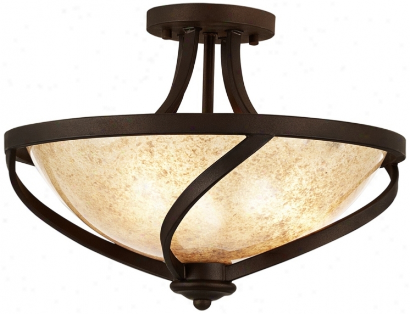 Feleno Pin Shell  3-light 16" Wide Bronze Ceiling Light (v5207)