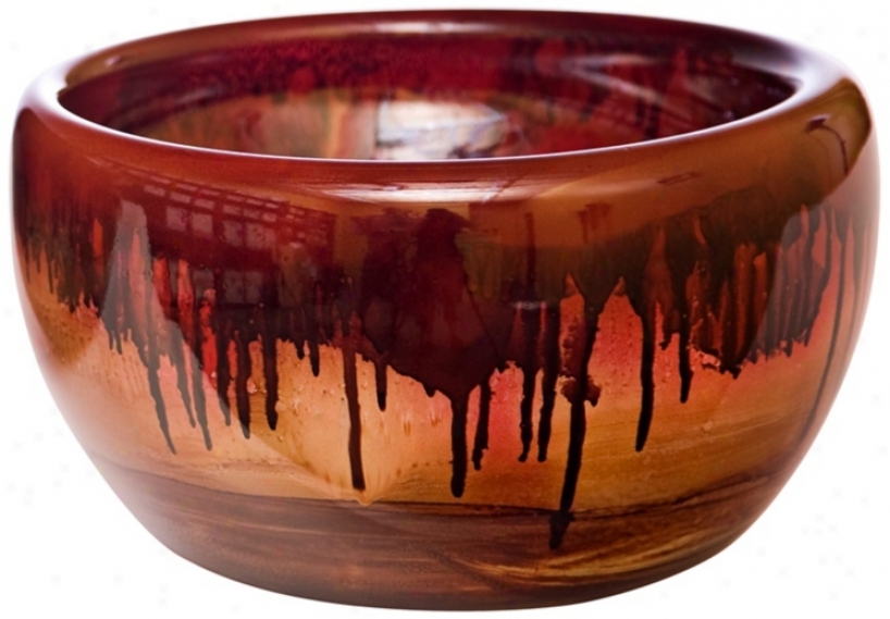 Igneous Blaze Small Recycled Glass Bowl (w6877)