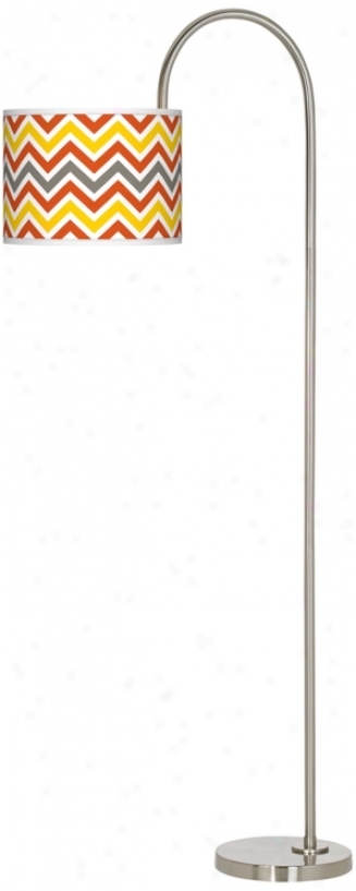 Flame Zig Zag Giclee Floor Lamp (m3882-w3572)