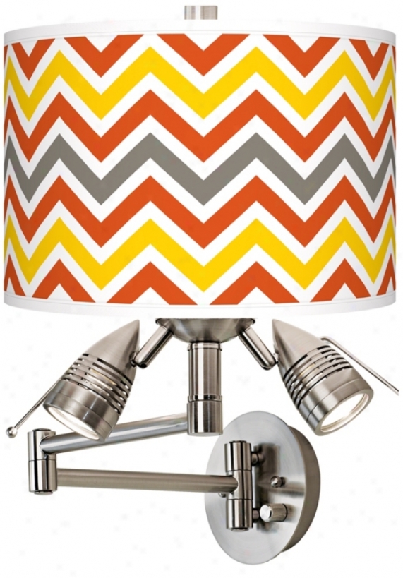 Flame Zig Zag Giclee Swing Arm Wall Light (80379-w3497)