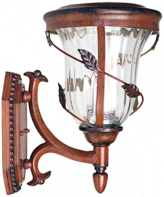 Flora Antique Bronze 13" High Solar Led Wall Light (x4393)