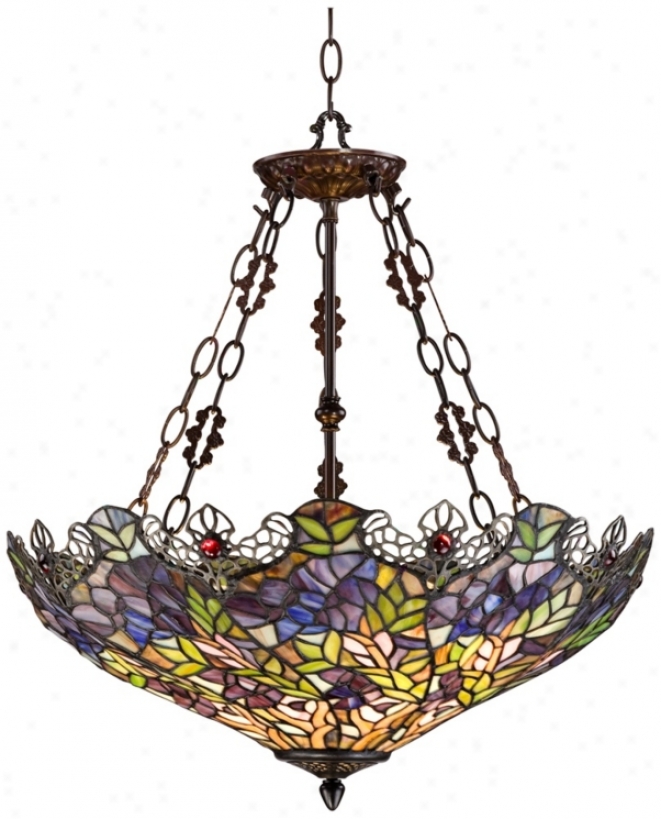 Floral Garden 3-light Tiffany Glass Bowl Pendant (w3007)