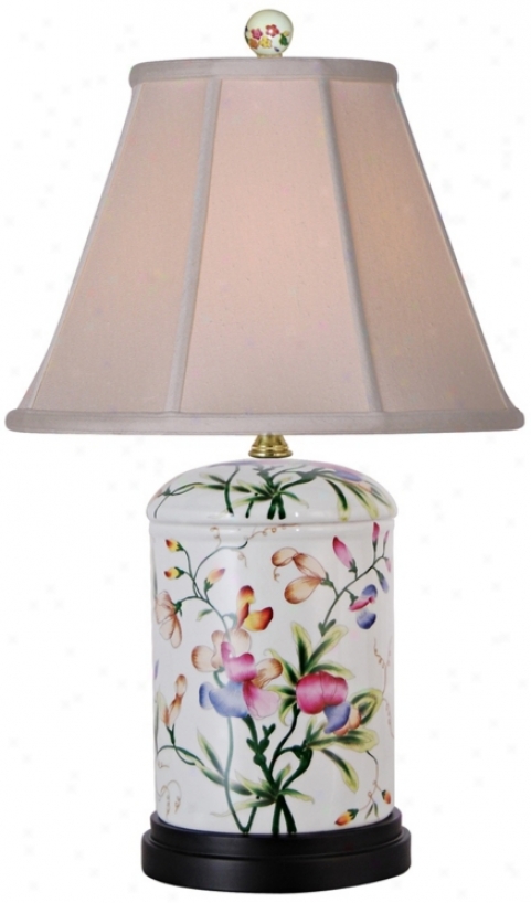 Floral Jar Porcelain Index Lamp (n2016)