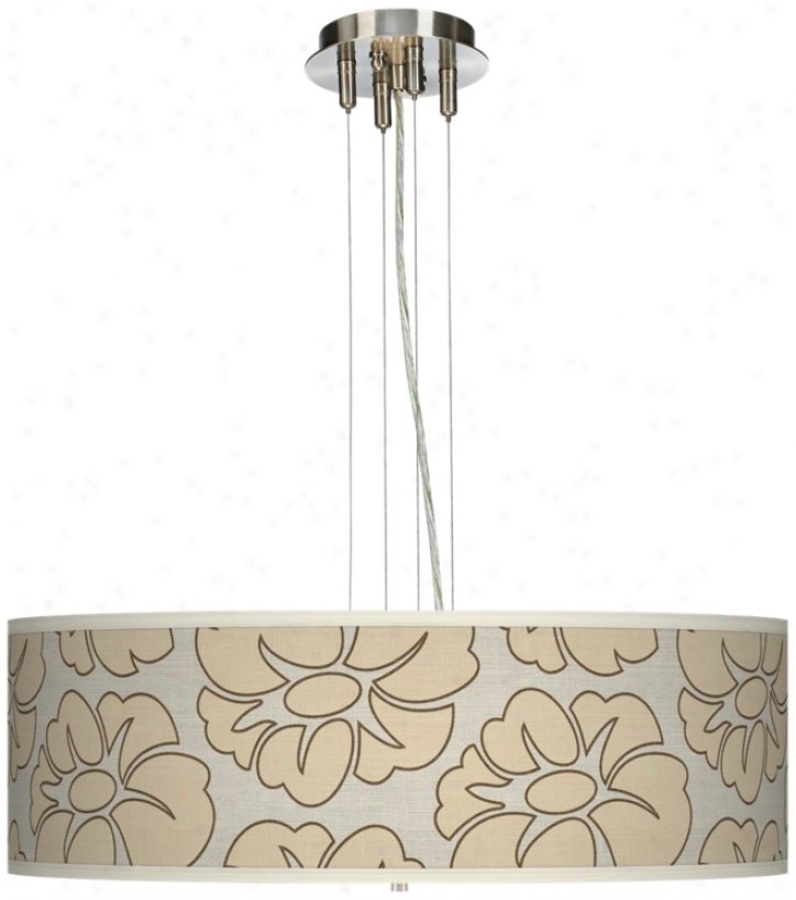 Floral Silhouette 24" Wide 4-light Pendant Chandelier (1276-t6572)