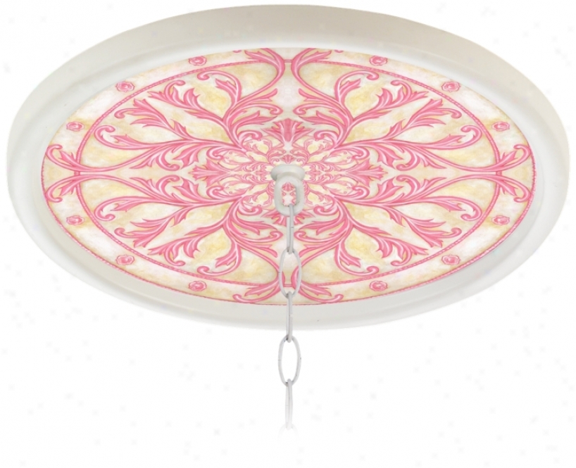 Flornetine Rose White 16" Wide 1" Opening Medallion (g8213-h3709)