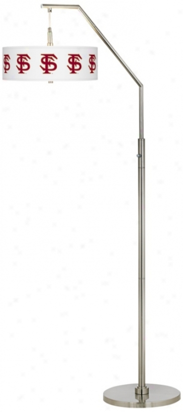 Florida State University Brushed Nickel Arc Floor Lamp (h5361-y3487)